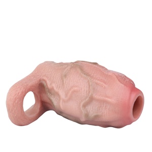 Funda de silicona FAAK para pene, manga hueca para agrandamiento del pene, dildo hueco, funda para pene, juguetes sexuales para retrasar la eyaculación - Product Image 4