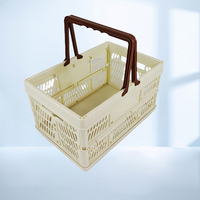 Panier de pique-nique pliable en plastique PP, empilable, portable, avec poignée, nouvelle arrivée, fabrication OEM ODM