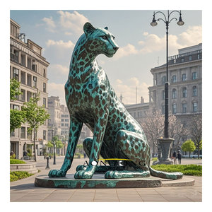 Sculpture de léopard en bronze, statue de grand chat, figurine d'animal <span class=keywords><strong>sauvage</strong></span> pour <span class=keywords><strong>la</strong></span> décoration - Product Image 2