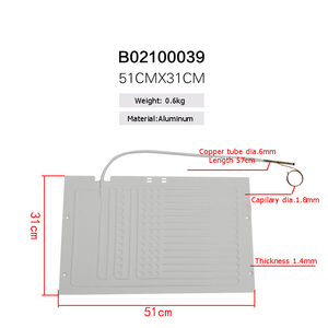 B02100036 36X23cm Refrigerador Mini Evaporador plano Roll Bond Plate para refrigerador para congelador con capilar - Product Image 5