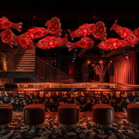 Décoration d'intérieur JACKSUN Éclairage LED Projet en bois Grand hall d'hôtel Escalier Poisson Suspension