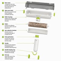 Rouleau réutilisable pour enlever les poils d'animaux, brosse anti-poils pour canapé, tapis, vêtements, tissus d'ameublement