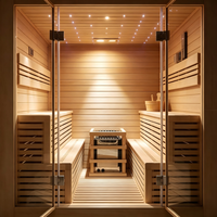 Cabine de sauna modulaire haut de gamme avec finition bois élégante et système de contrôle intelligent pour maisons de luxe et espaces commerciaux