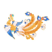 Broche Phénix Chinois Vintage XILIANGFEIZI, Épingle Animale en Émail, Bijou Esthétique Oriental pour Accessoires Cheongsam, Cadeau Femme