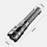 Lampe torche LED puissante à longue portée, super lumineuse, rechargeable par type C, zoomable, 60W, laser blanc, lampe torche LED de chasse