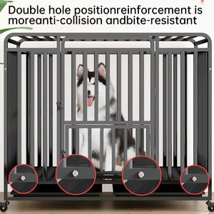 Plastik tepsi ucuz fiyat demir malzeme ile en çok satan kolay taşıma Metal köpek kulübesi Mult boyutu katlanır köpek kafesi - Product Image 5