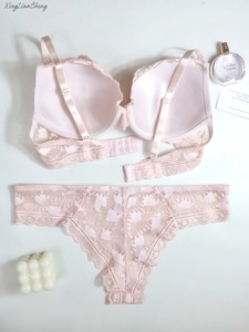 מותאם אישית אולטרה-דק סאטן נשים סקסי סט אחד-חתיכה אחת של תחתונים תחרה חזיית תחתון ו תחתונים oem/odm - Product Image 4