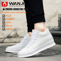 Vente en gros de baskets montantes épaisses personnalisées à semelle plateforme blanches, chaussures décontractées souples pour hommes et femmes