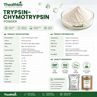 Poudre d'enzymes mixtes Trypsine Chymotrypsine en vrac pour la vente en gros, unités d'activité multiples, matière première certifiée HALAL