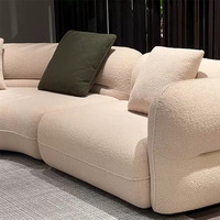 Canapé modulaire en tissu bouclé incurvé minimaliste italien pour grand salon