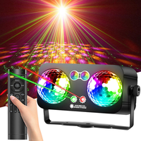 Projecteur LED double tête à effets lumineux magiques, lumière d'ambiance colorée pour KTV et maison, avec contrôle sonore et stroboscopique, lumière de bar transfrontalière