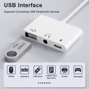 USB <b>C</b> to USB Adapter, 3 in 1 USB <b>C</b> to USB a OTG Adapter with 3.5mm Headphone Audio Jack and Fast Charging Port, USB-<b>C</b> Splitter - Product Image 2
