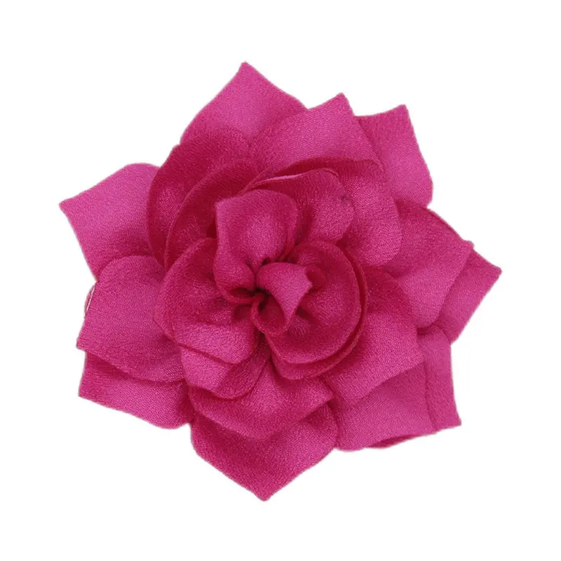 Chiffon Flowers DIY 8cm Artificial lotus Decorative Handmade Chiffon Fabric Flower For Dresses Clothing