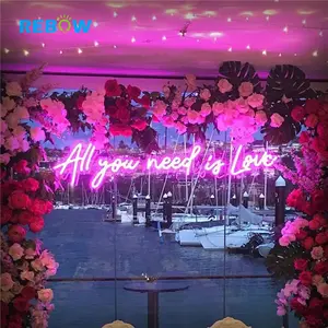 Bán Hot Waterproof Outdoor Wedding Đăng Rope Flex Acrylic Light Letters LED Tùy Chỉnh Neon Dấu Hiệu