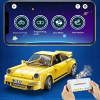C51079 Coche de Carreras Amarillo con Control Remoto Programable, Bloques de Construcción Educativos de Plástico ABS, Juguete para Niños