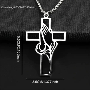 Venta caliente colgante de collar de acero inoxidable para hombres, un regalo para la <span class=keywords><strong>fe</strong></span> de los hombres rezando NS800847 - Product Image 5