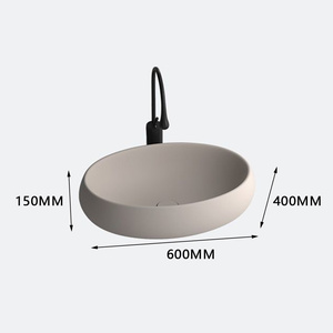Arte moderno Cerámica Baño <span class=keywords><strong>Verde</strong></span> Gris Mármol Diseño Hotel <span class=keywords><strong>Lavabo</strong></span> ovalado - Product Image 6