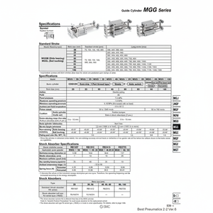 SMC Pneumatics Guías Lineales Cilindro de Guía de MGGLB25-450 - Product Image 1