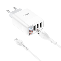 Chargeur numérique HOCO C93A Easy Charge à 3 ports USB avec affichage numérique (UE)