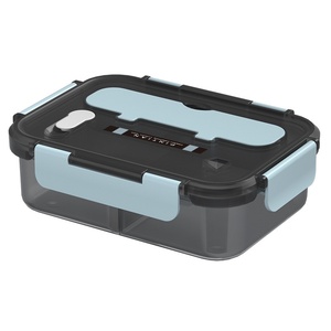 Large Capacity Portable Microwave-Safe Lunch Bento Box Plastic Divided Storage for Students Office Workers Sealable Rectangular - Product Image 1