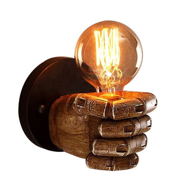 American Vintage Fist Wall Lamp Resin Eco-friendly Aisle Wall Lamp for bar Corridor Loft Wall Fixture