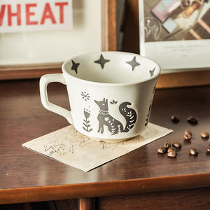 Tasse à café japonaise rétro pour la maison, tasse créative pour le bureau, cadeau pour couple, tasse en céramique - Product Image 5