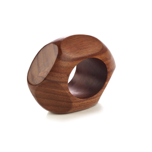 Rond de serviette en bois d'acacia naturel et fabriqué avec style Porte-serviettes en gros pour pièce de design sculptée pour accessoires - Product Image 4