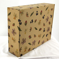 Boîte à fleurs personnalisée, logo couleur personnalisé imprimé, boîte d'emballage en papier kraft ondulé pliable avec impression extérieure