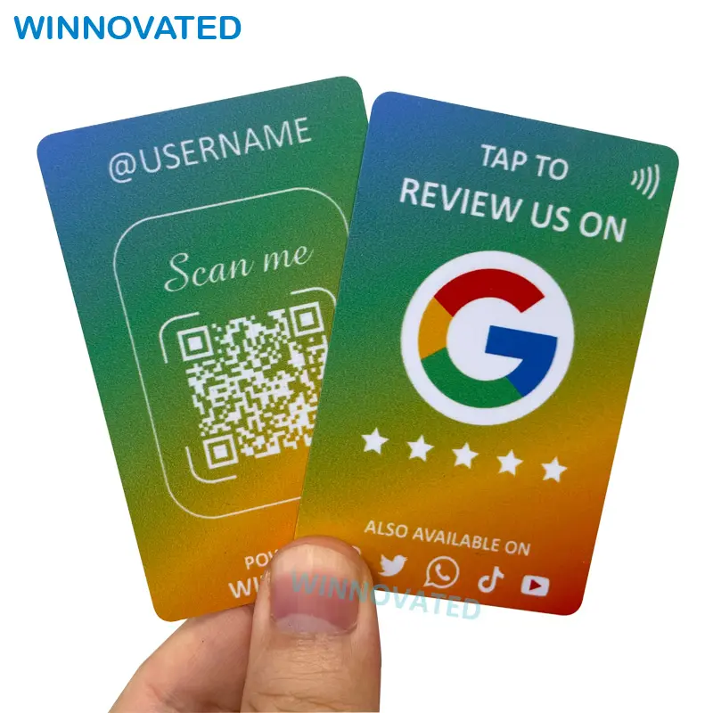 Venda quente Digital 13.56MHZ Pop up NFC Google Card Comentários em Tap