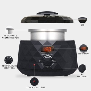 Waxing Machine Diamond Design Black Precise Temperature Control Wax Melt <b>Warmer</b> Beauty Salon Hair Removal Wax Heater - Product Image 2