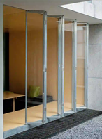 Puertas Corredizas de Vidrio Templado Doble de Alta Calidad para Balcón, Bi-Plegables, Modernas, de Aleación de Aluminio, Acabado de Fábrica, Aislamiento Acústico