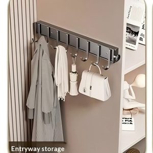 <span class=keywords><strong>Appendiabiti</strong></span> Estraibile Rinforzato per Armadio, Organizzatore a Gancio Montato dall'Alto Senza Foratura per Cucina, Bagno e Guardaroba - Product Image 4