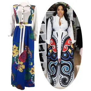 Этническая одежда, африканская одежда, длинные платья Дашики, юбка с высоким разрезом, традиционная одежда, Цветочное платье Макси