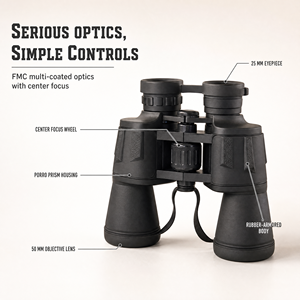 Binoculares Porro 20x50 con Prisma, Visión Nocturna con Poca Luz, Telescopio Óptico con Adaptador para Teléfono para Observación al Aire Libre - Product Image 5