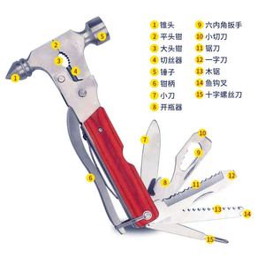 Outdoor safety hammer, multi-functional pliers and axe combination <b>tool</b>, window breaker, household stainless steel camping - Product Image 2