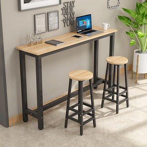 New Design Modern Rectangular Long Wood Particleboard Home Coffee Metal Frame <strong>bar</strong> <strong>Table</strong> and Stools - Product Image 2