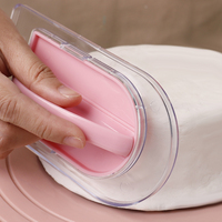 Outils lisseurs de gâteau 2-en-1 en plastique avec poignée détachable, lisseur de glaçage et de fondant, polisseur de surface de gâteau pour outils de pâtisserie