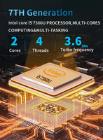 Computadora Compacta de Aluminio de Última Generación con Intel I5-7360U Sin Ventilador, 2*2.5G LAN, 2COM RS232/485, HD-MI, DP, RAID, Watchdog para Logística