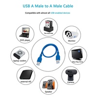 Kabel Data USB a ke b warna biru Usb3.0