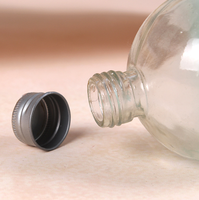 Vente d'usine Bouteille en verre liquide pour jus, parfum, boisson, forme ronde, 250, 300, 350 ml, avec bouchon en aluminium à vis