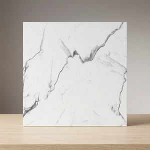 Carreaux de porcelaine brillants effet marbre italien Carrara 600x600mm, collection moderne pour sols intérieurs - Product Image 6