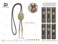 Cintura Gujin Bolo in Pelle Nera con Concho Dorato, Regolabile, Accessorio Casual per Tutte le Stagioni - Product Image 3