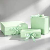 Luxuriöse Maßgefertigte Geschenkbox mit Schleife, Magnetverschluss, Starre Verpackung, Hochzeits-Kartonboxen mit Schleifenknoten, Klappbare Versandbox