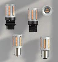 Feu arrière de freinage, clignotant, feu de recul S1, 30w 45smd 3030, pas de clignotement hyper-rapide, Canbus 1156 3156 7440 Ba15s P21w, ampoule orange Bau15s