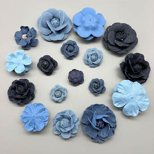 Flores de tela vaquera al por mayor, flores de gasa para boutique, decoración de bodas, bricolaje, álbumes de recortes, ropa y tocados. - Product Image 2