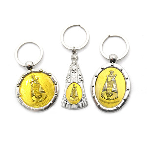 Llavero Religioso Europeo de Aleación de Zinc, Ovalado, con Incrustaciones Doradas en Relieve, Hecho a Mano, para Regalo - Product Image 1