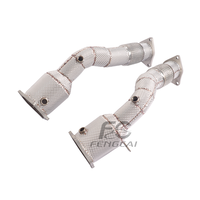 Downpipe Knalpot OEM High Flow 200CELL untuk Porsche Cayenne 957 Turbo 4.8T V8 2006-2010, Upgrade Performa Dumppipe