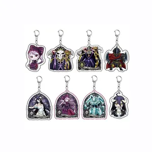 Anime Overlord anahtarlık karikatür şekil Ainz Ooal kıyafeti albedo Shalltear fallen Pendant kolye anahtarlık çanta aksesuarları takı hediye