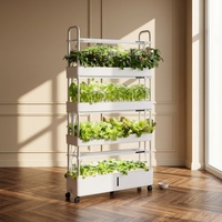 Système de jardinage vertical hydroponique intelligent d'intérieur avec 4 couches d'irrigation aéroponique, lampes de culture LED TSP 210 et pompe à eau automatique