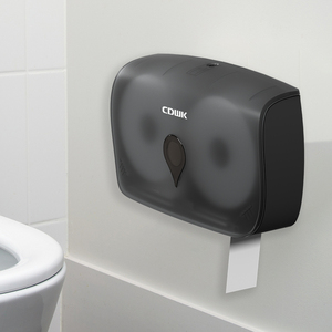 Distributeur de papier en rouleau jumbo double CDWK, design à tirage central, montage mural avec serrure antivol, matériau ABS, <span class=keywords><strong>CD</strong></span>-8042 - Product Image 6